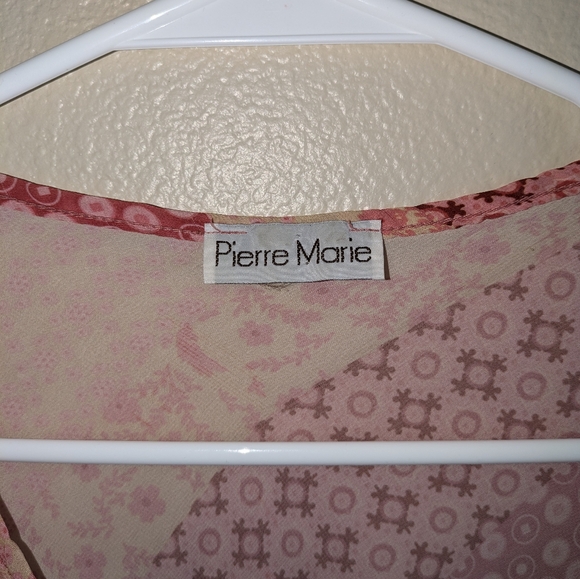 Y2K boho front tie floral ruffle blouse - Picture 2 of 3